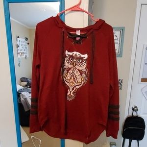 Owl long sleeve hoodie